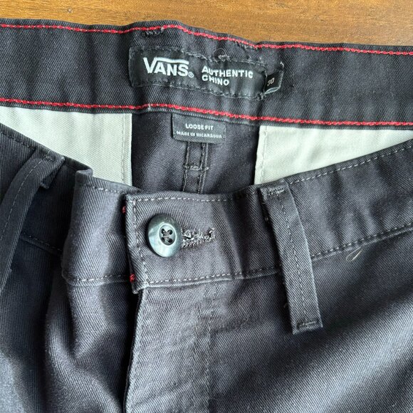 VANS Authentic Chino Loose Fit Black Pants Size 30 - Picture 8 of 11